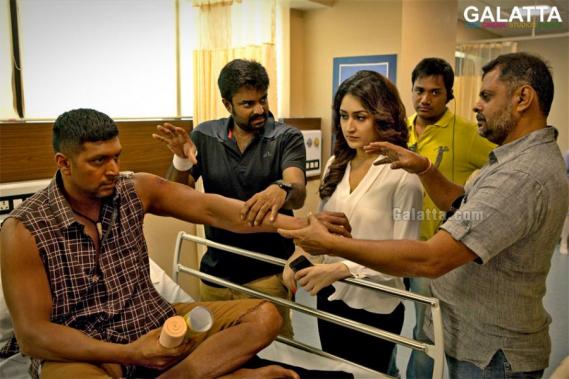 Vanamagan Sayyeshaa Jayam Ravi A L Vijay shooting spot image