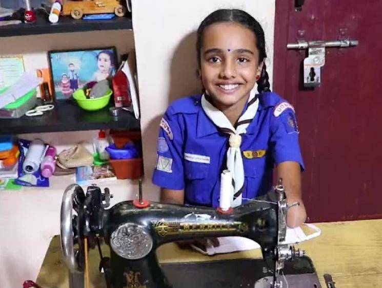 10-year-old specially-abled Class 6 girl stitches masks for students