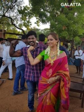 Simran at Seema Raja shooting spot