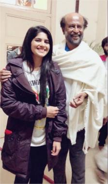 Megha Akash and Rajinikanth