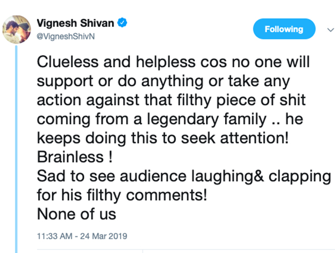 Director Vignesh  Shivan Responds to Radha Ravi Comment on Actress Nayanthara