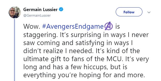 avengers endgame review