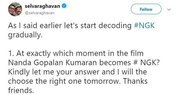 Selvaraghavan NGK Suriya