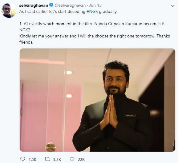 Director Selvaraghavan Decoding NGK Movie Layer By Layer To His Fans 