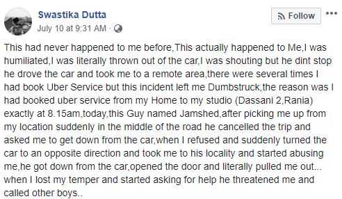 Swastika Dutta cab driver case