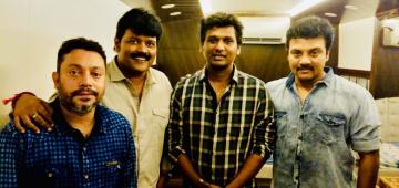 Thalapathy 64 director Lokesh Kanagaraj with Sriman, actor Srinath and serial actor Sanjeev