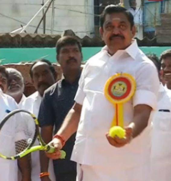 TN CM Edappadi Palanisamy plays Tennis in Salem