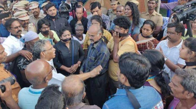  Black cloth protest by writers against Tamil Nadu Government