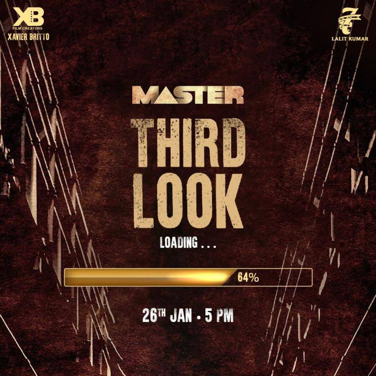 master third look poster featuring vijay and vijay sethupathi lokesh kanagaraj malavika mohanan anirudh ravichander