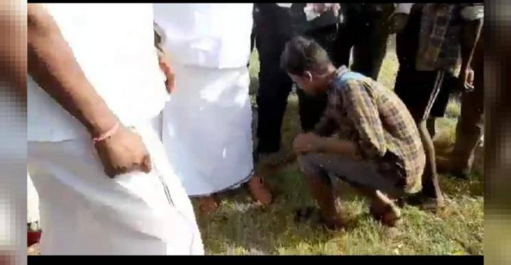 Dindigul Sreenivaasan tribal boy removing chappal
