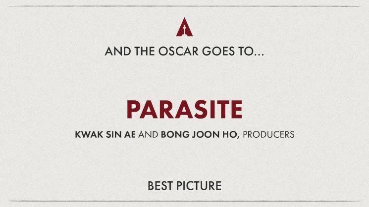 Oscars 2020 Parasite wins Best Picture Award 92nd Academy Awards Bong Joon ho