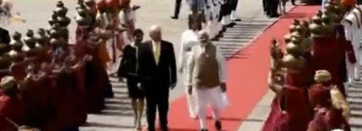 American President Donald Trump arrives in India