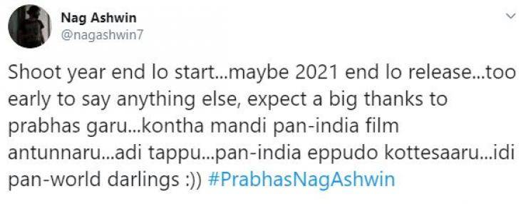 Prabhas 21 release plans revealed by director Nag Ashwin Vyjayanthi Movies