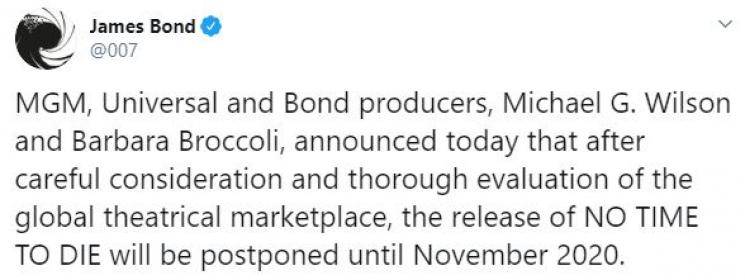 No Time To Release release postponed Coronavirus James Bond Daniel Craig