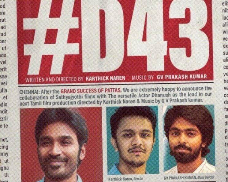 GV Prakash reveals two songs locked for Dhanush D43 Karthick Naren