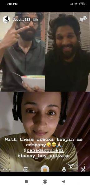 Trisha Rana Daggubati Allu Arjun catch up on video conference