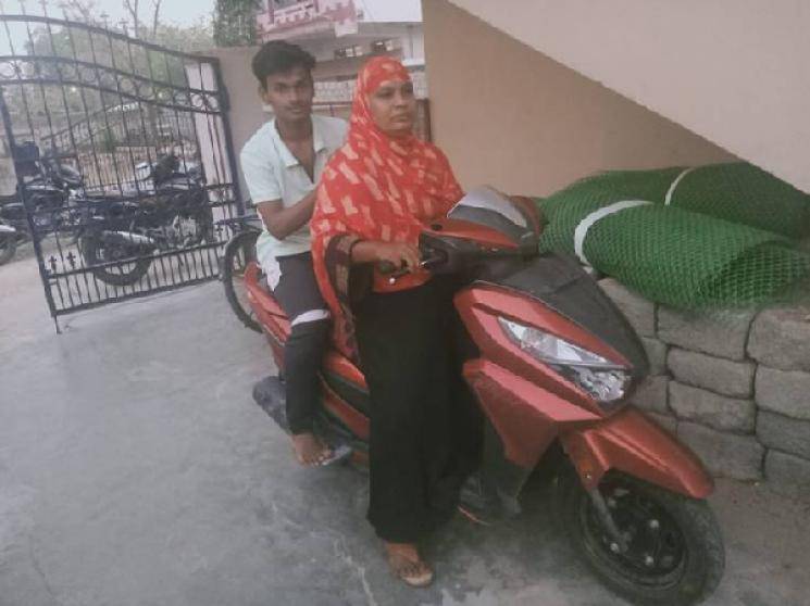 Telangana lady makes 1400 km trip on scooty to bring home son
