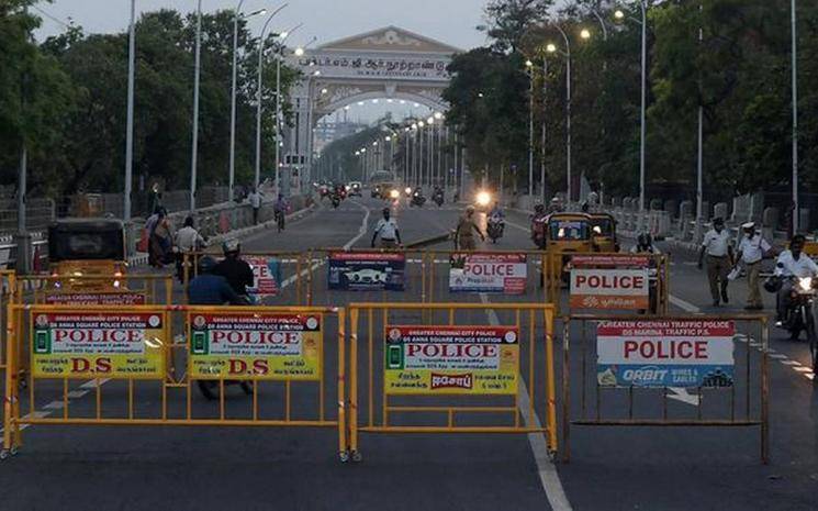 Coronavirus Chennai Police block short cuts lockdown violators