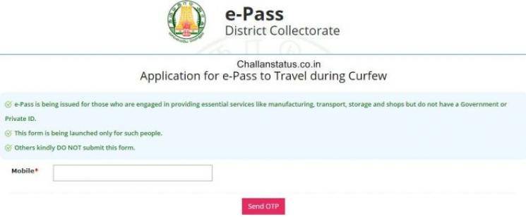 Coronavirus Chennai Travel ePass lockdown suspended for four days