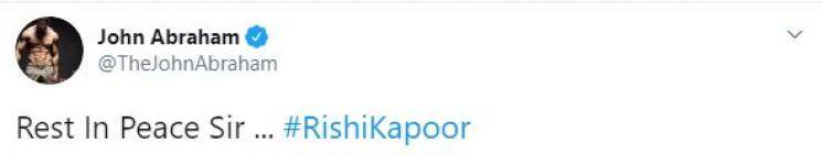 Rishi Kapoor Death Celebrities Mourn Tweets