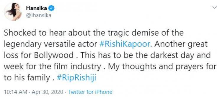 Rishi Kapoor Death Celebrities Mourn Tweets