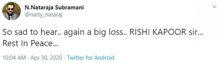 Rishi Kapoor Death Celebrities Mourn Tweets