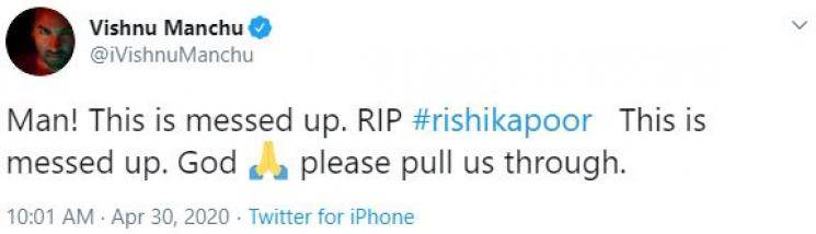 Rishi Kapoor Death Celebrities Mourn Tweets