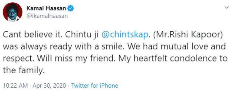 Rishi Kapoor Death Celebrities Mourn Tweets