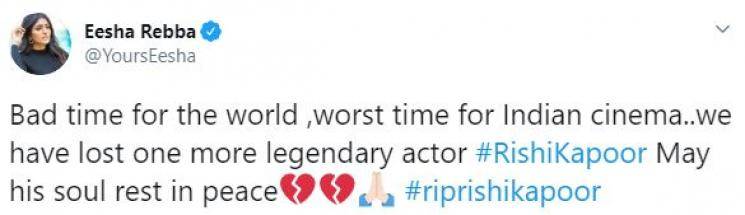 Rishi Kapoor Death Celebrities Mourn Tweets