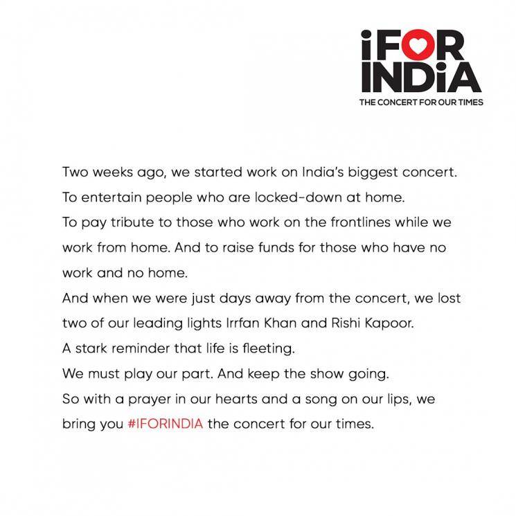 i for india concert