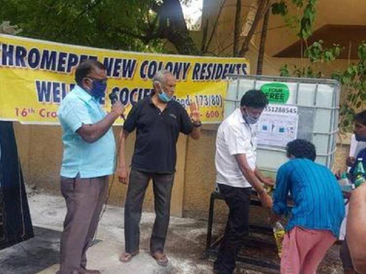 Chennai activist distributes free sanitiser to people