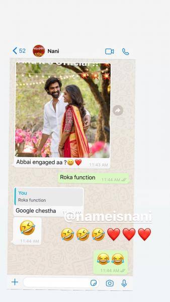 Nani's hilarious reply to Rana's Roka ceremony message