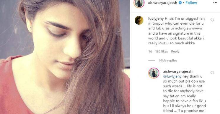 Aishwarya Rajesh Reply Comment To A Fan Goes Viral