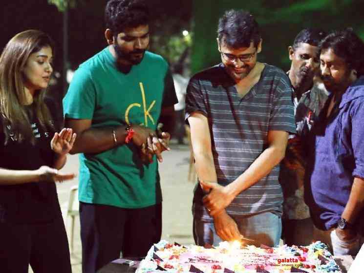 Nayanthara Netrikann director Milind Rau birthday on sets - Telugu Movie Cinema News