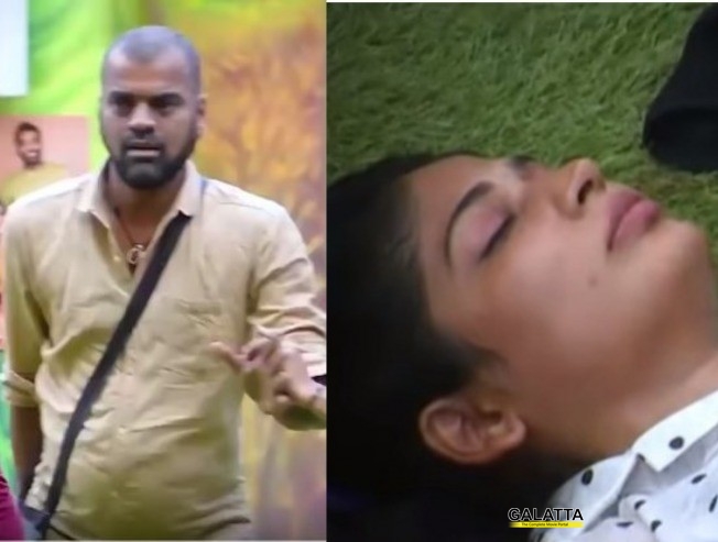 பாலாஜியால் கீழே விழுந்த விஜயலட்சுமி: பதற்றத்தில் பிக்பாஸ் ஹவுஸ் பாலாஜியால் கீழே விழுந்த விஜயலட்சுமி: பதற்றத்தில் பிக்பாஸ் ஹவுஸ்