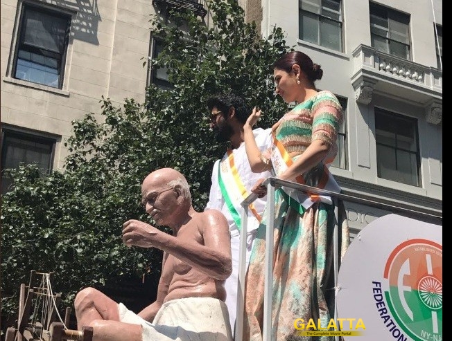 Rana and Tamannaah at India Day parade in New York Rana and Tamannaah at India Day parade in New York