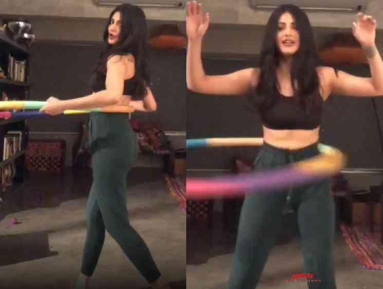 Shruti Haasan tutorial video on how to do Hula Hoop exercise - Telugu Movie Cinema News
