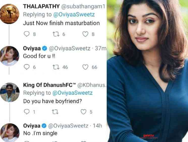 Oviya answers to inappropriate fan questions and comments - Tamil Movie Cinema News