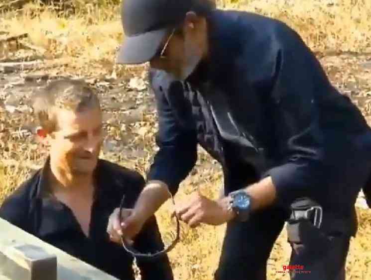 Rajinikanth teaches BearGrylls to wear sunglasses Superstar style - Tamil Movie Cinema News