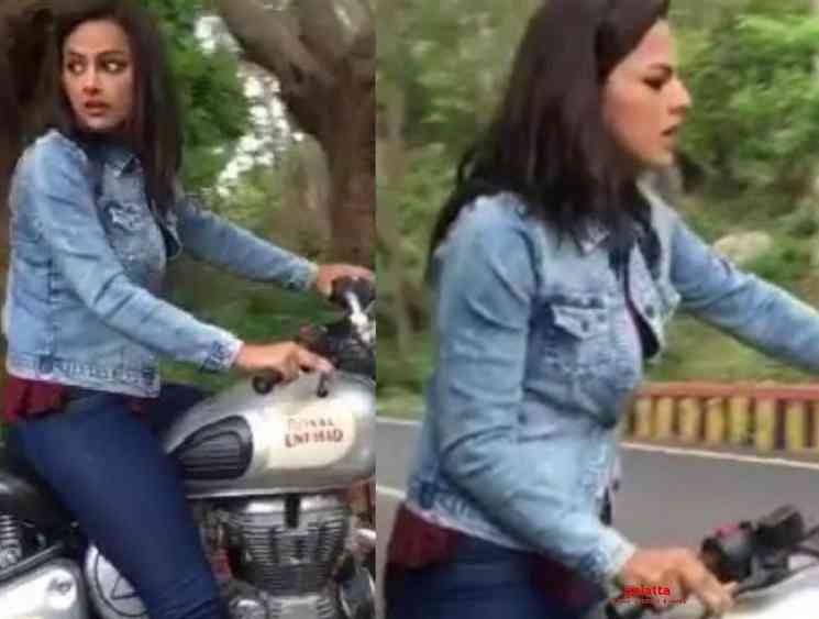 Shraddha Srinath drives Royal Enfield for Krishna And His Leela - Telugu Movie Cinema News