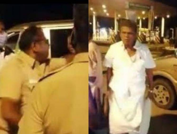 Former DMK MP K Arjunan kicks policeman after being asked to show e-pass