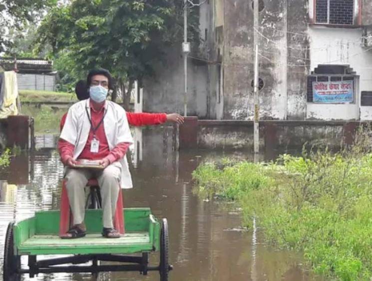 Bihar doctors face struggles to provide treatment for COVID-19 patients due to flooded roads